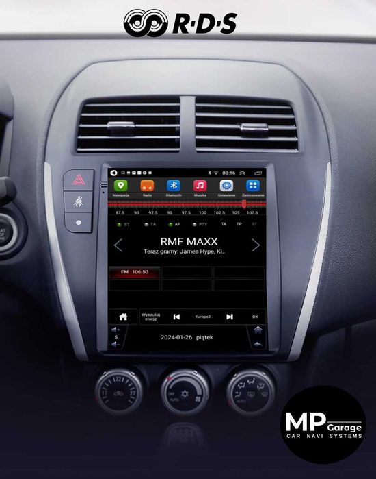 Radio Mitsubishi ASX Android_13 CarPlay/AA TESLA Montaż