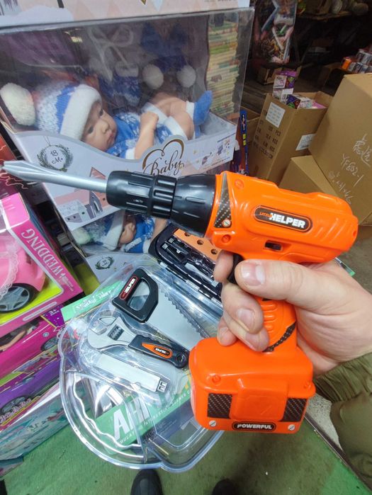 Дитячий набір інструментів в кейсі шуруповерт пила викрутка