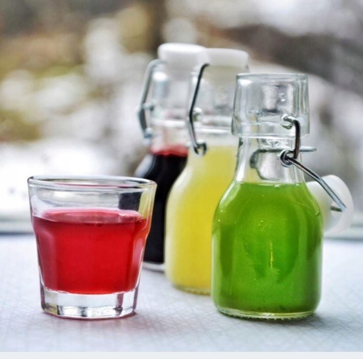 Mini butelki szklane o pojemności 60 ml, z zamknięciem pałąkowym 26st.