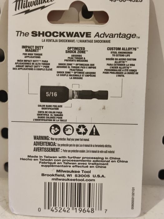 Milwaukee Shockwave 49-66-4523 біта головка 8 мм 3 шт Оригінал США