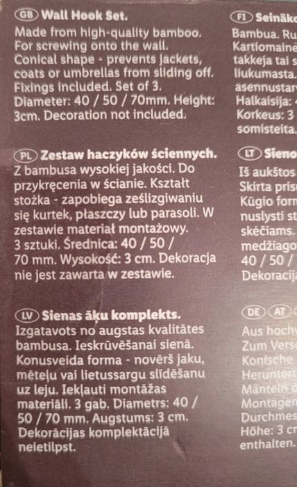Haczyk ścienny - Livarno
