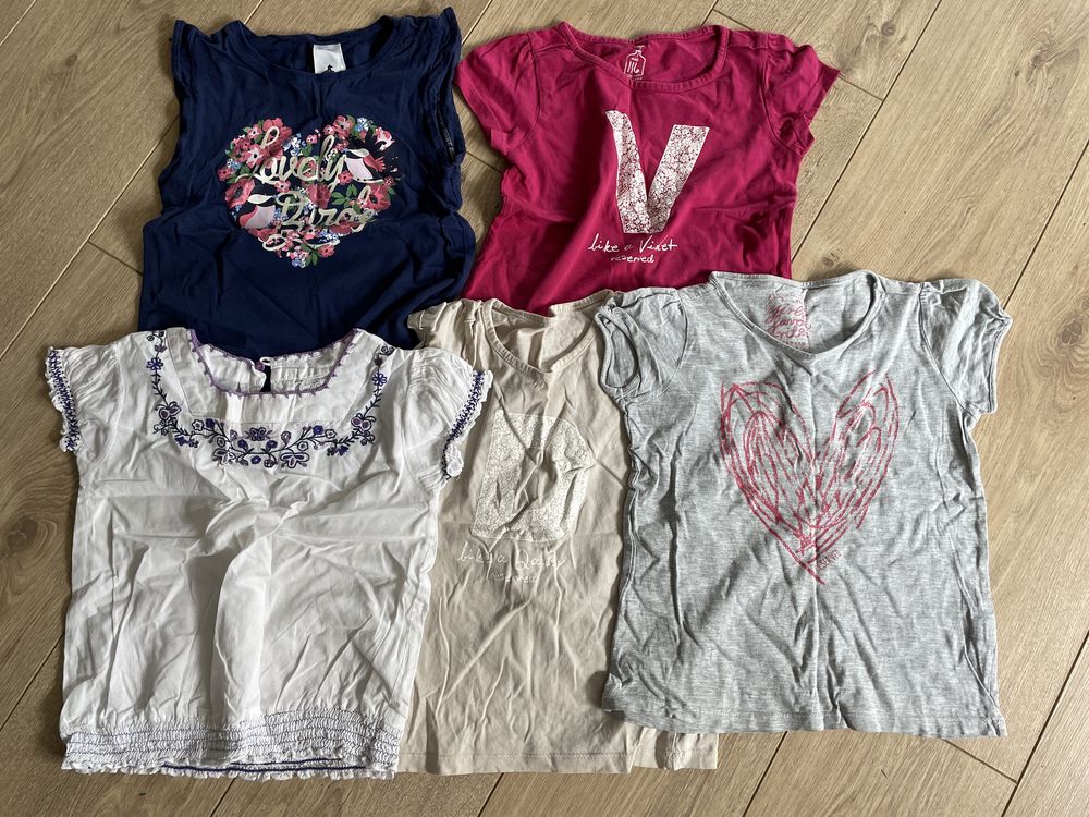 MEGA Super koszulki, bluzki, T-shirt rozmiar 116 - kpl 5 sztuk