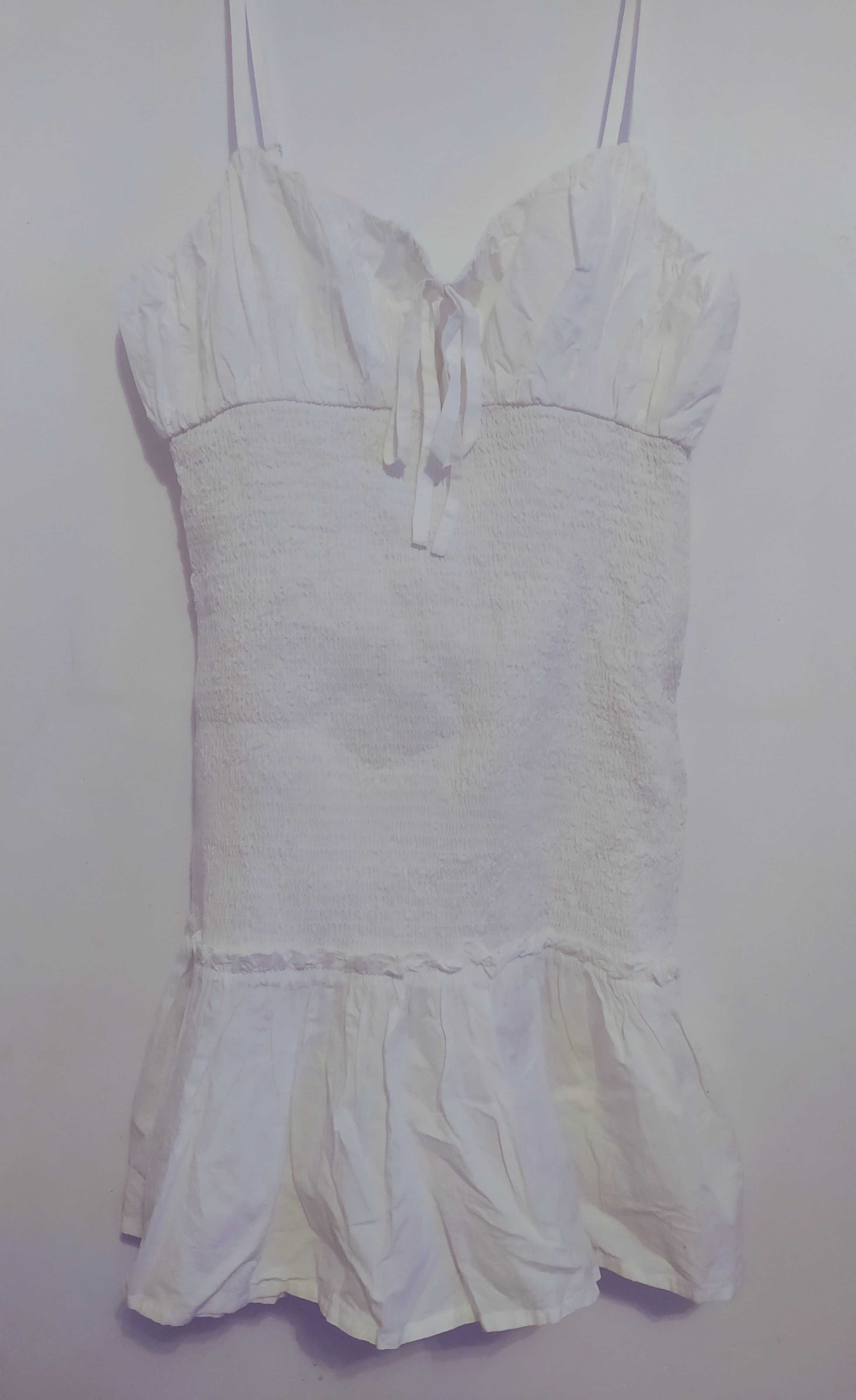 Biała marszczona sukienka mini ASOS 40 L