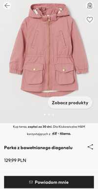 Kurtka wiosenna parka płaszczyk H&M r. 116