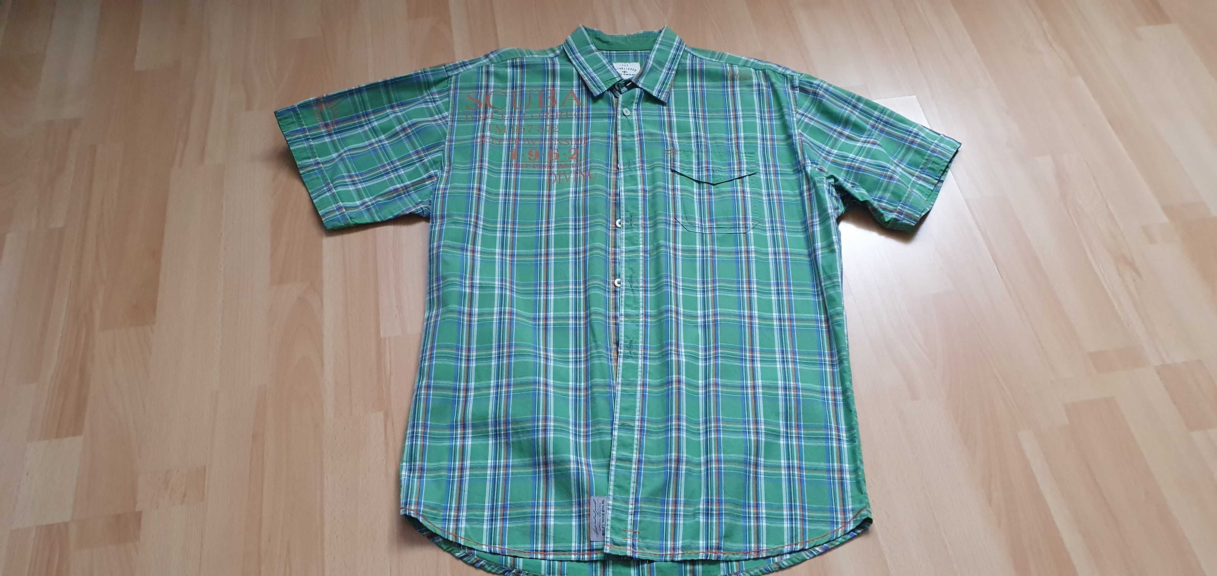 Zielona koszula w kratę firmy Tom Tailor rozmiar L