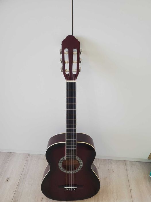 классическая гитара бордовая темно красная нейлон струны 4/4