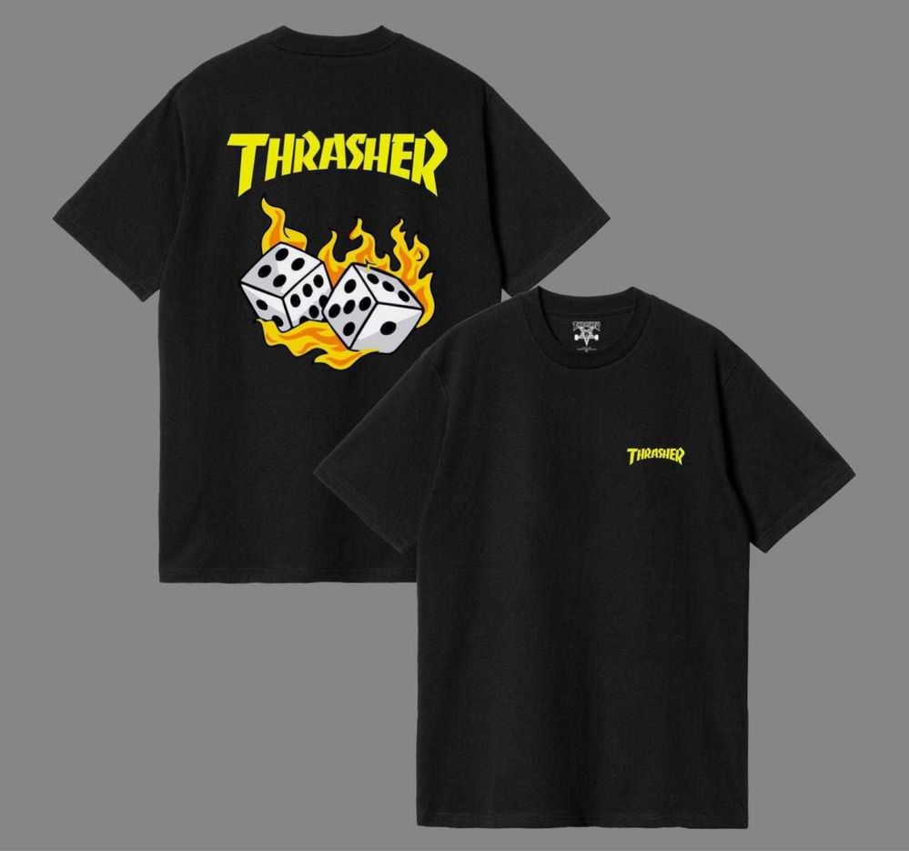 Мужская футболка Trasher Logo унисекс Трешер черная