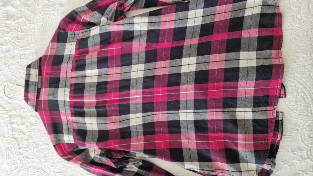 Camisa Xadrez flanela, botões dourados, tamanho S