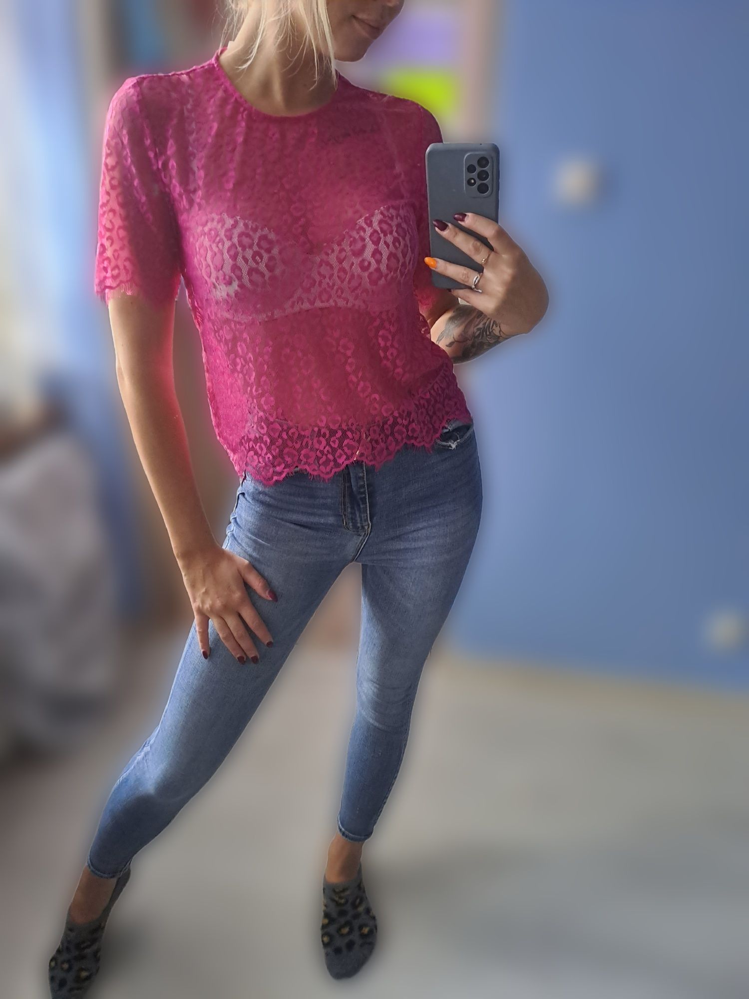 Bluzka różowa H&M xs
