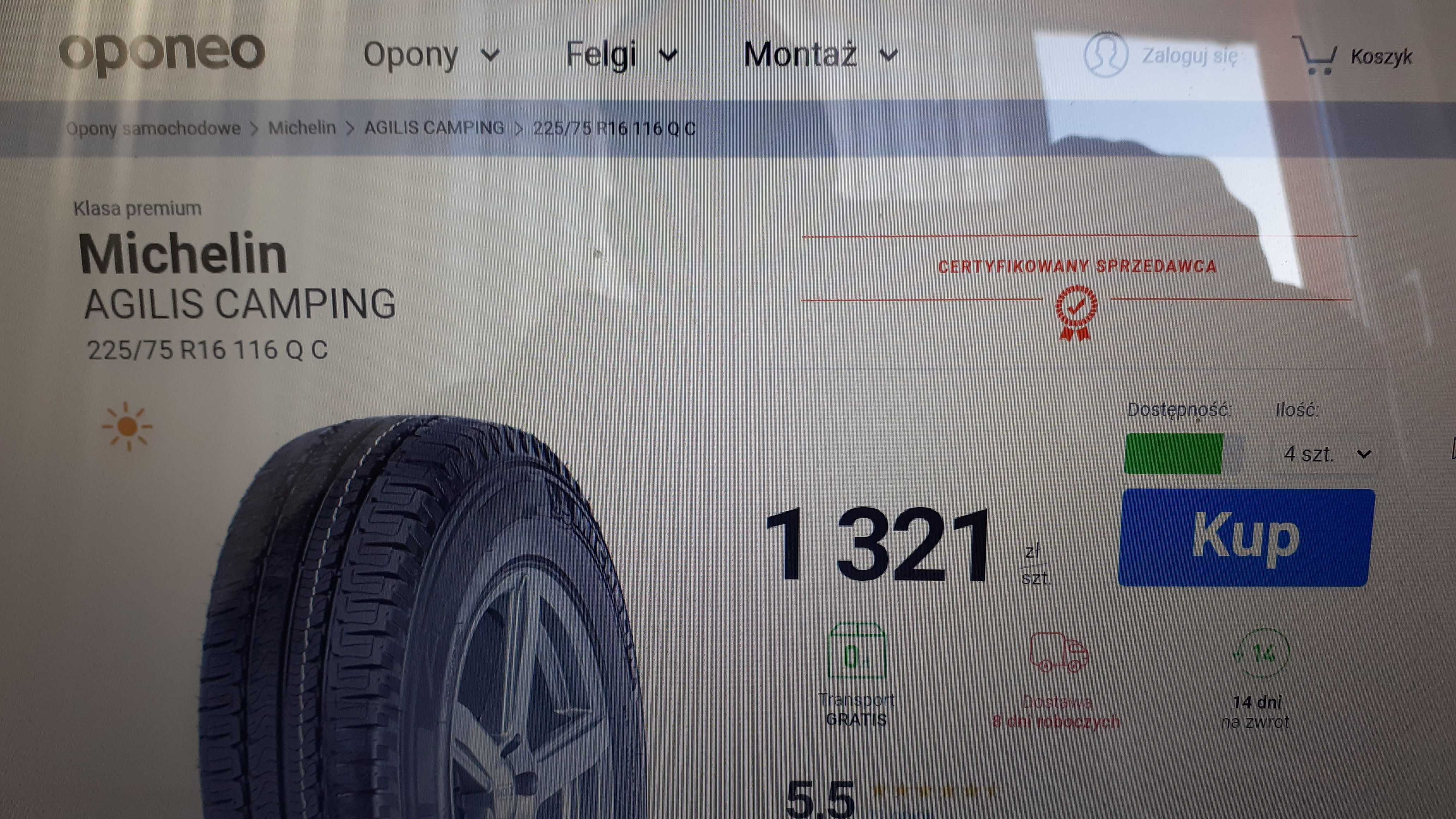 Koła demo DUCATO 5x130+MICHELIN 225/75R16CP,TPMS, 2024r Wysyłka