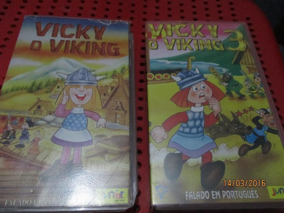 4 cassetes VHS - Pippy; Vicky e Rua Sesamo