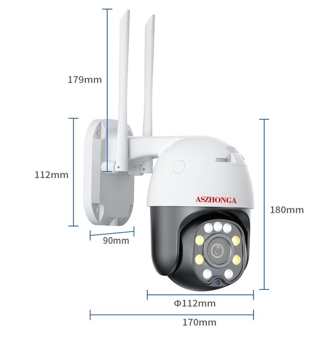 Kamera zewnętrzna Aszhonga 5MP 4G – zoom 2.7–13.5 mm + slot na SD