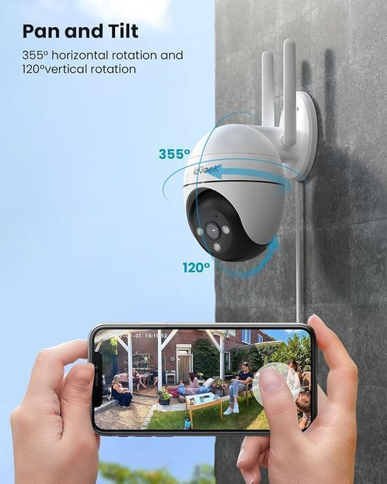 Iegeek 2.4G/5Ghz Ptz Zestaw 2Szt. Zewnętrzna, Kamera Cctv 2K