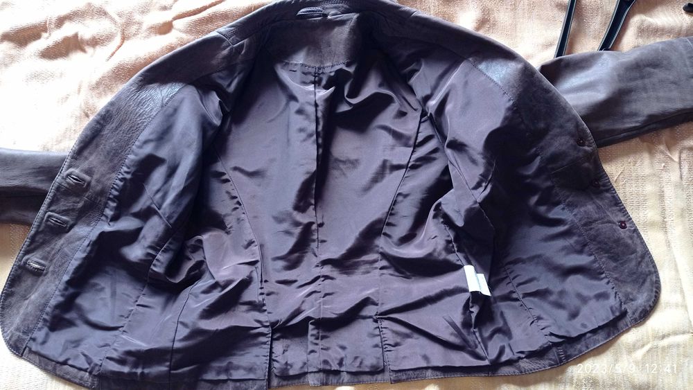 Куртка-пиджак женский, натуральная кожа, р.46, M