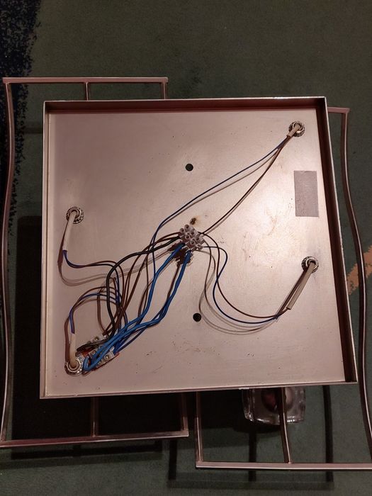 Żyrandol loft metal szkło