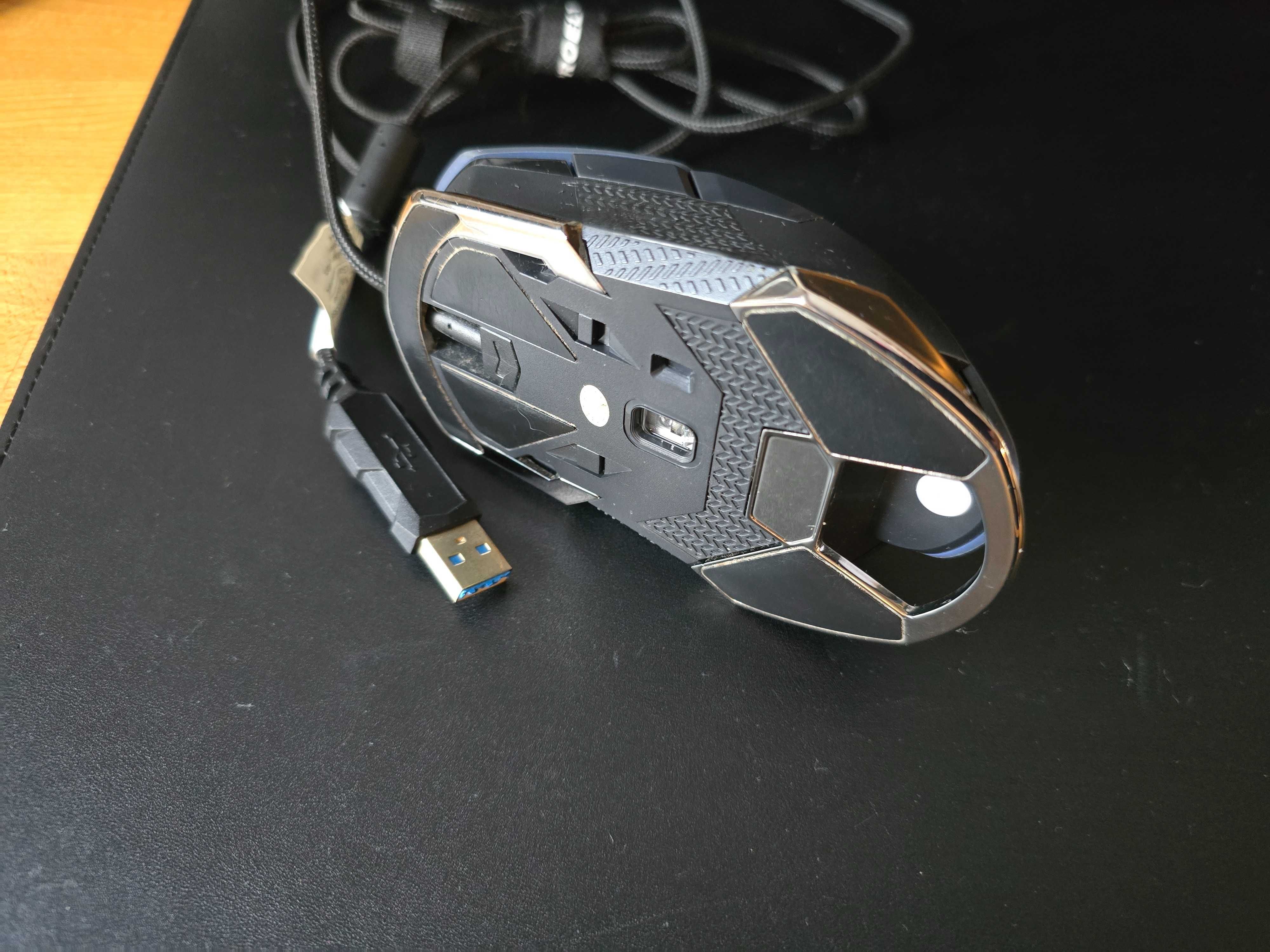 Mysz, myszka gamingowa Delux M628BU 16000 DPI RGB - stan bardzo dobry