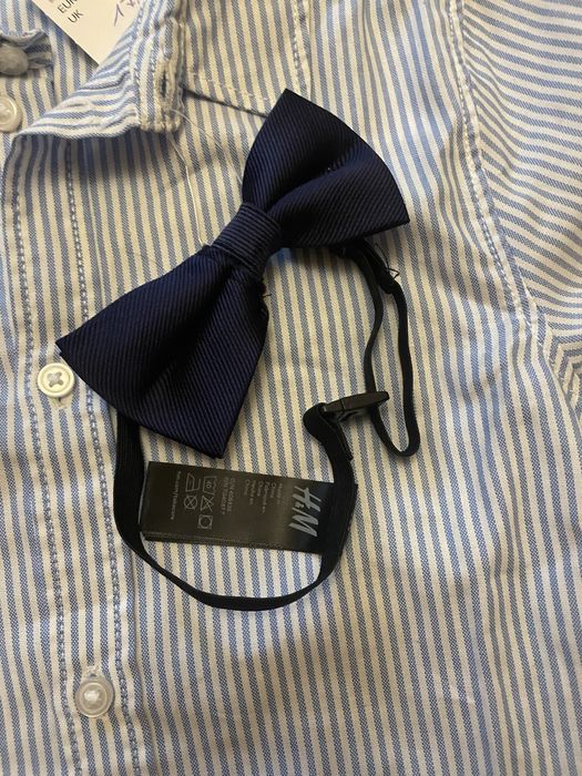 Нова бавовняна сорочка, рубашка с бабочкой для хлопчика h&m