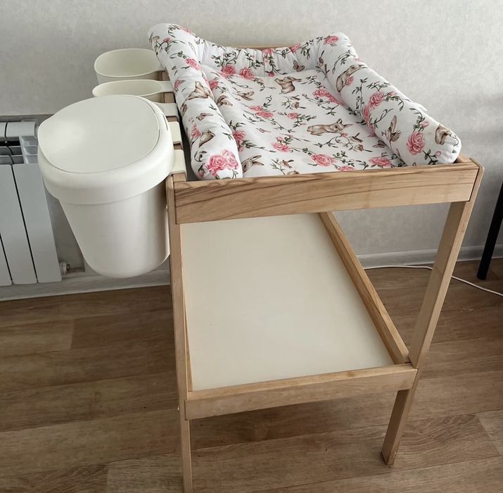 Ikea Sniglar + Onsklig drewniany przewijak, pojemniki i kosz