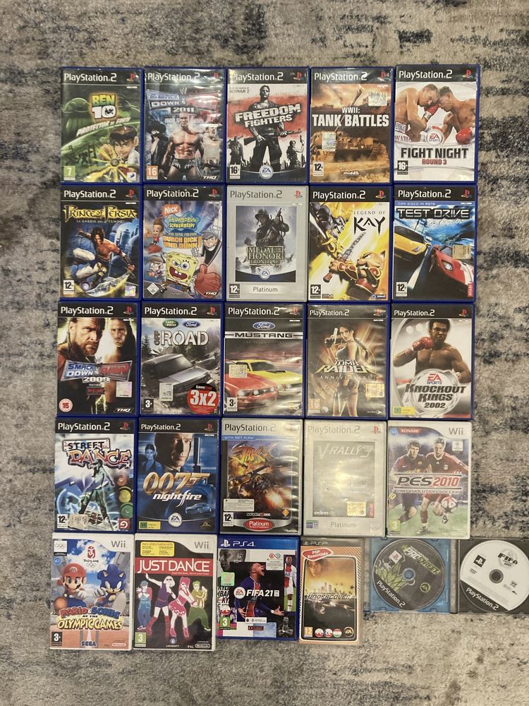 Gry na ps2, wii psp obscure, tekken, fifa, viewtiful, ratchet, nfs,007