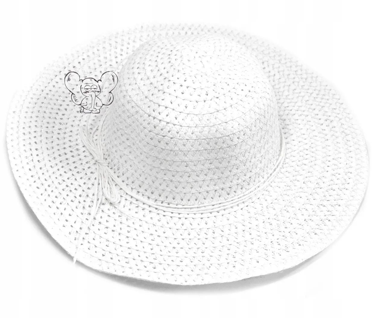 kapelusz damski pleciony plażowy 43 cm biały