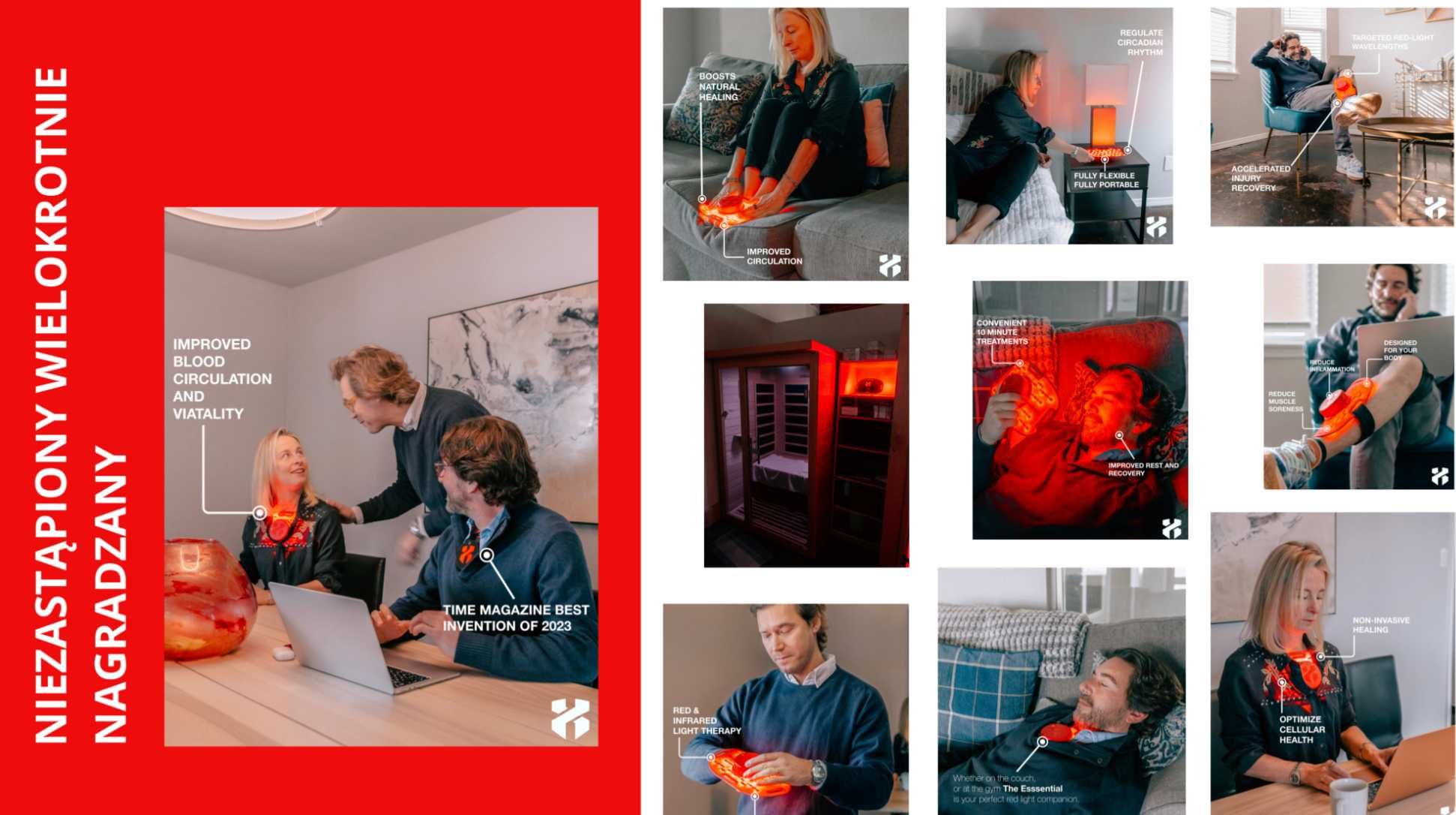 Fotobiomodulacja RLT LUMAFLEX PRO + (w 48h) Popraw krążenie w 10 minut