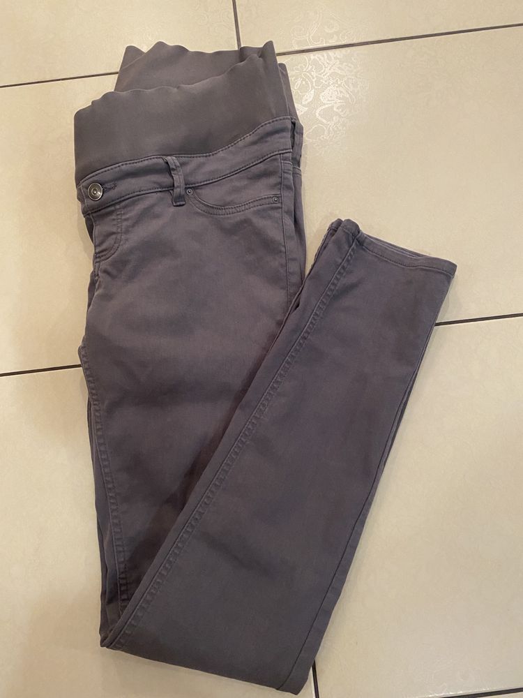 H&M mama ciążowe szare spodnie jeans rurki r. M/38 lycra