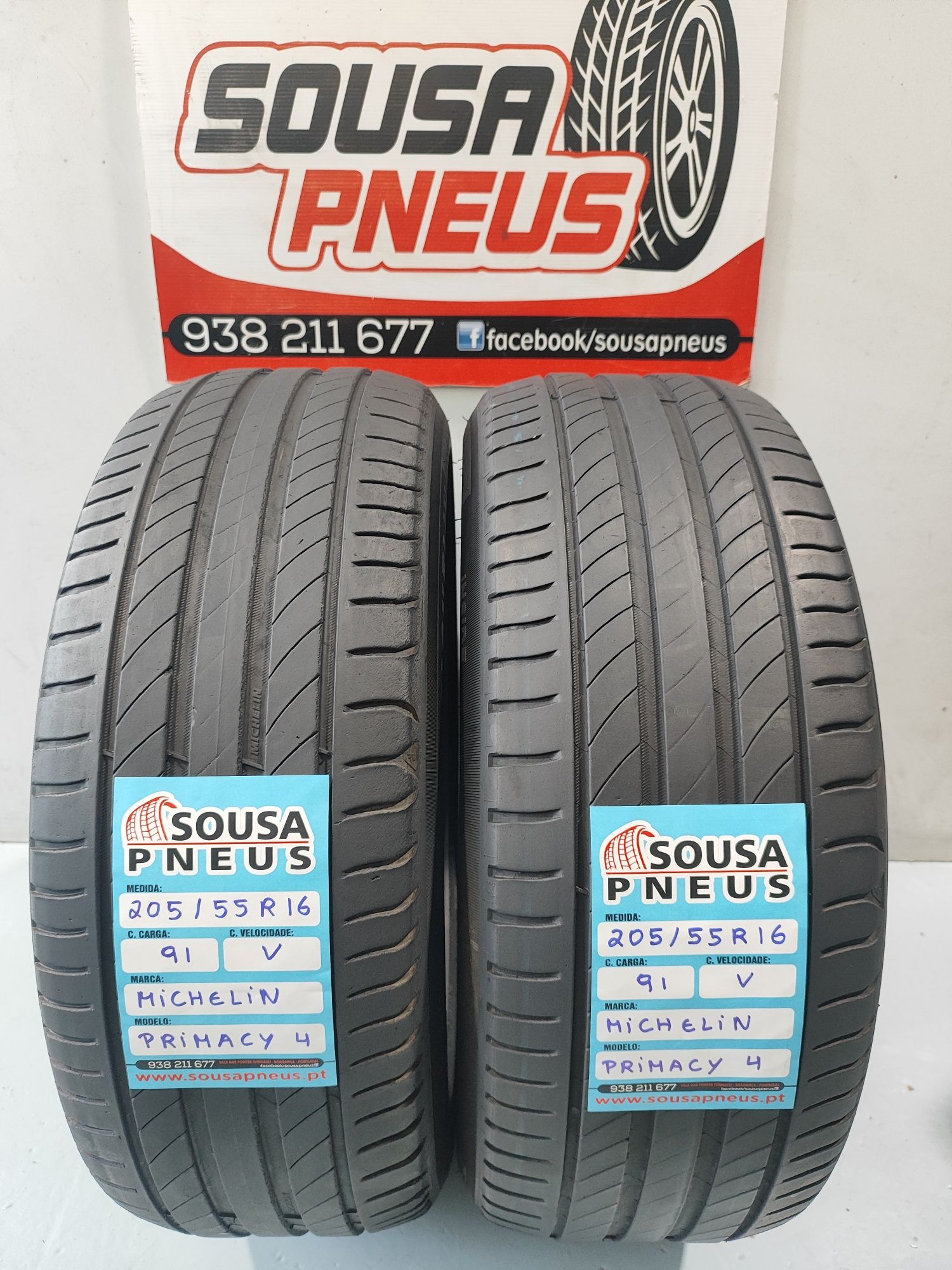 2 pneus semi novos 205-55R16 Michelin - Oferta dos Portes