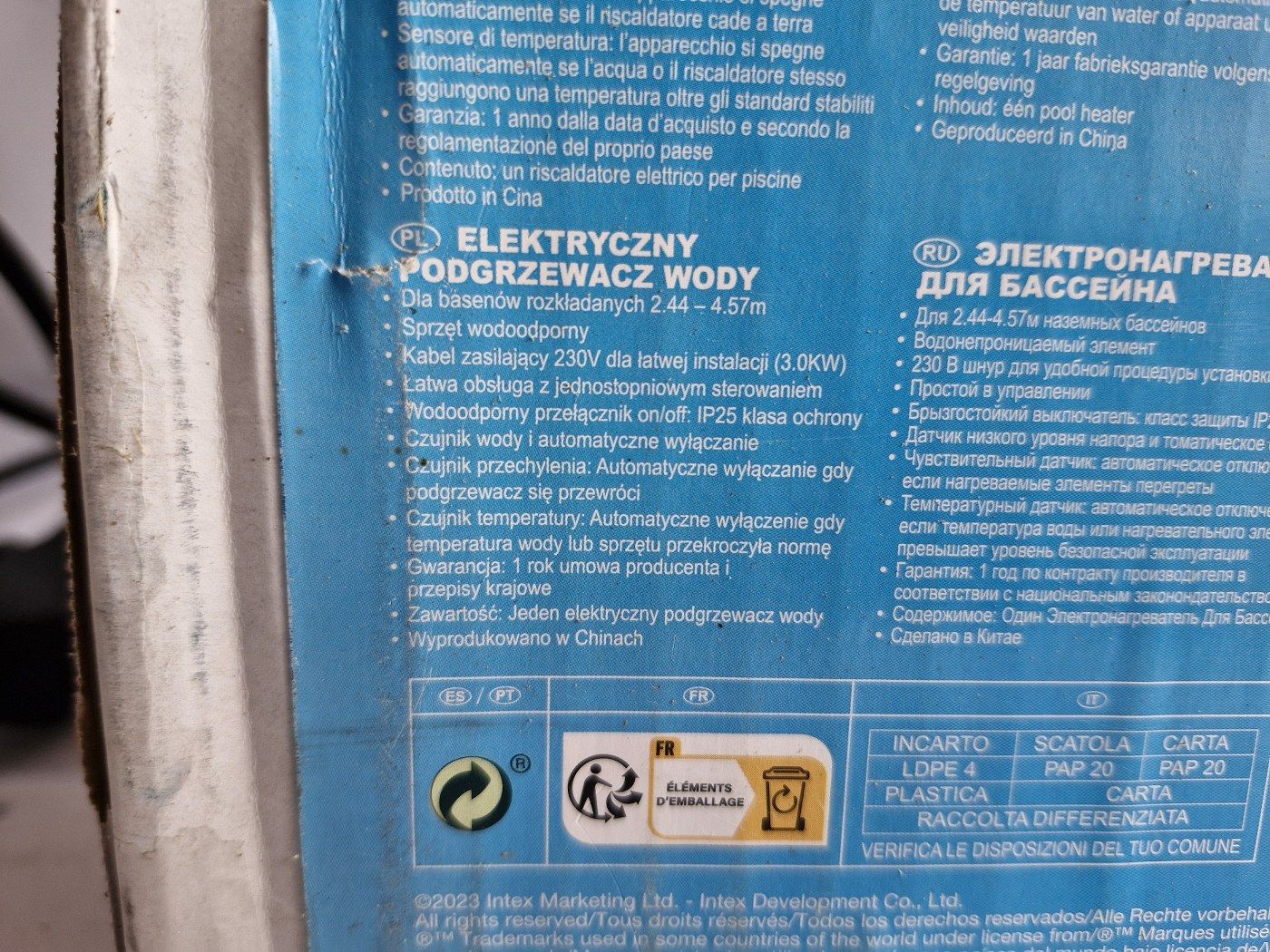 Intex 28684 Podgrzewacz Wody Do Basenu + Termometr