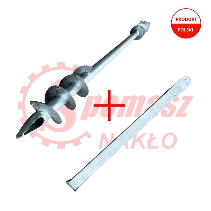 Zestaw montażowy: Kotwa gruntowa + Słupek montażowy STAL OCYNKOWANA