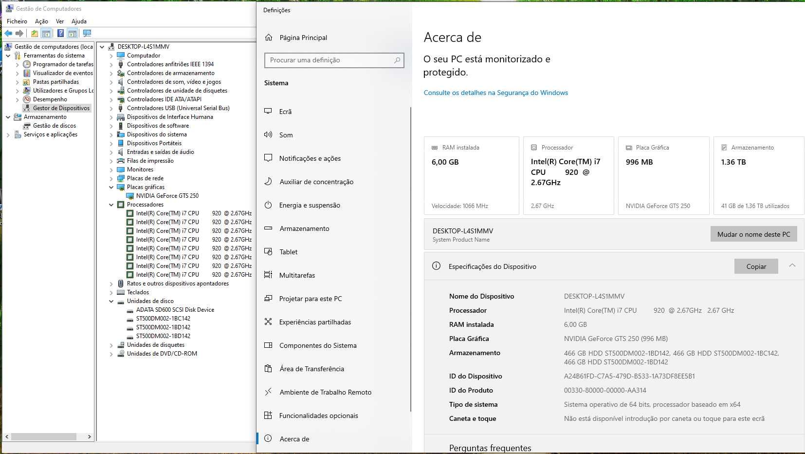 Desktop i7-920, LGA 1366, NVidia GTS 250