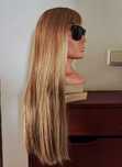 Peruka damska z grzywką złoty blond 60cm