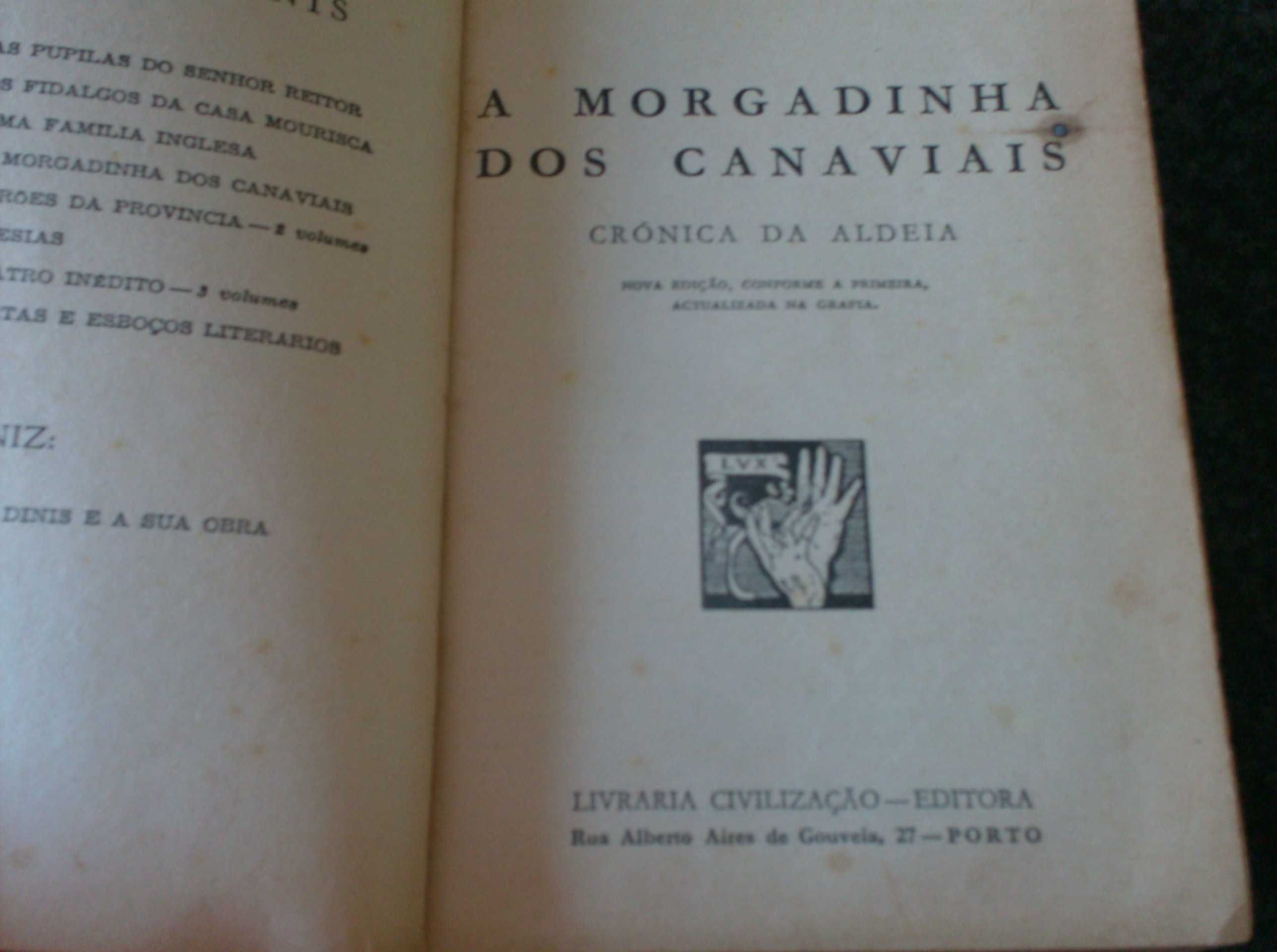 Livro "A Morgadinha dos Canaviais", Júlio Dinis, antigo