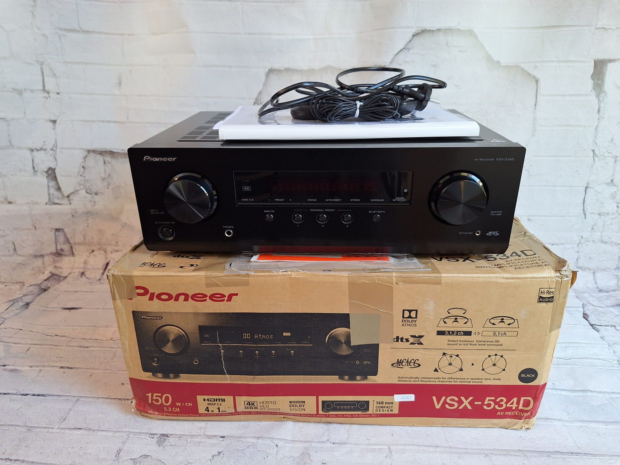 5.2 Pioneer VSX-534d Bluetooth Dolby Atmos Vision 4k 60p Hdr BT.2020