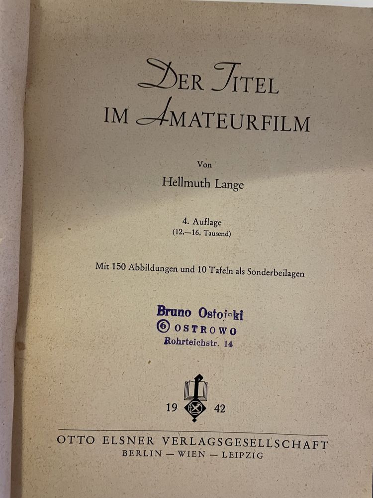 H. Lange - Der Titel im Amateurfilm - 1942 z rachunkiem zakupu