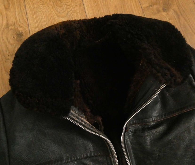 Kurtka skórzana męska skóra PILOTKA Kożuch MILITARY lotnicza L