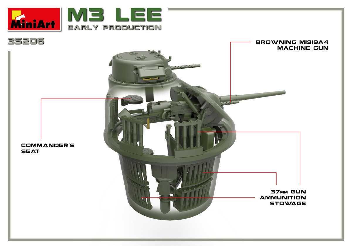 Сборная модель американского танка. M3 LEE с полным интерьером