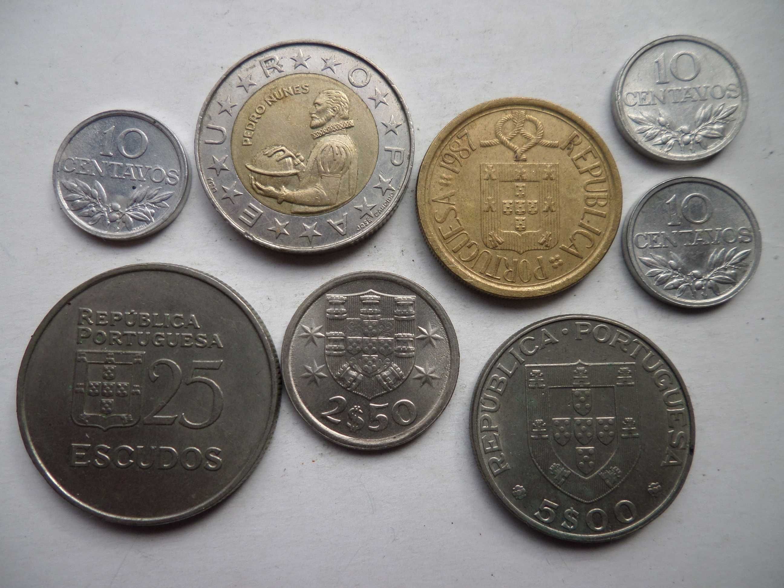Lote de moedas da Republica Portuguesa: 8 exemplares