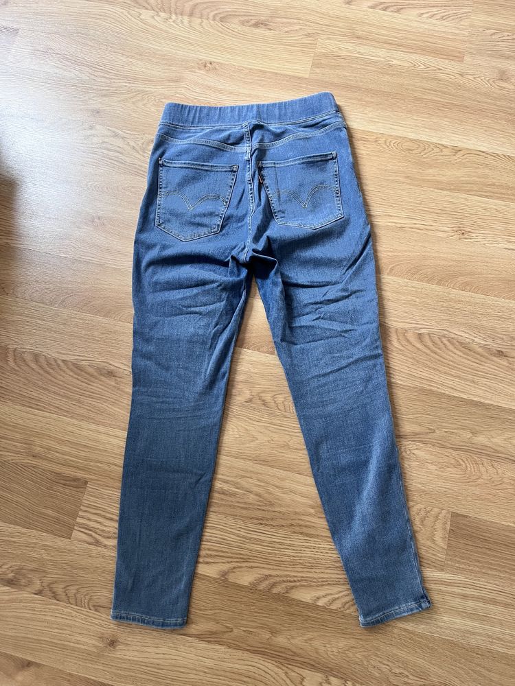 Jeansy W27 Levis jegginsy z wysokim stanem niebieskie spodnie długie