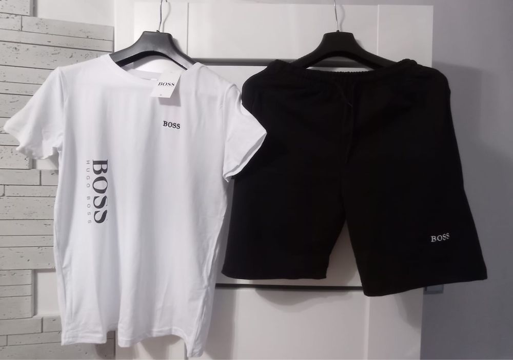 Nowy komplet męski koszulka +spodenki logo szyte  M L XL XXL