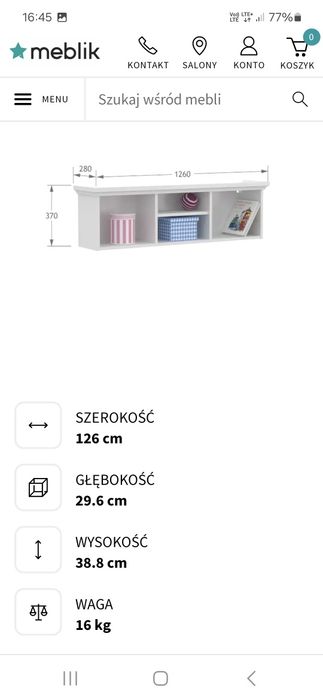 Nowa Półka  wisząca  Meblik kolekcja ReStyle-white