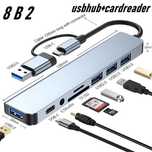 usbhub / cardreader / 8в2 / 3.5mm / TF / SD / type-c