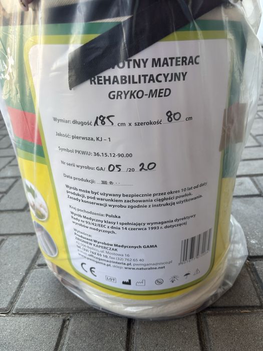 Nowy materac z gryki 185cm x 80cm