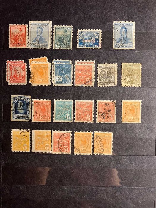 Znaczki Argentyna, Brazylia (stare)