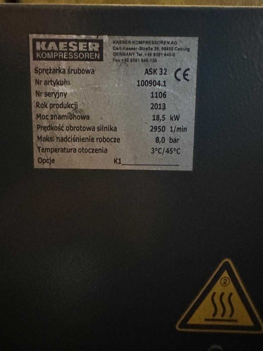 Sprężarka śrubowa kaeser ask 32