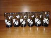 Szklanki PRL kwiaty szklane cena do negocjacji