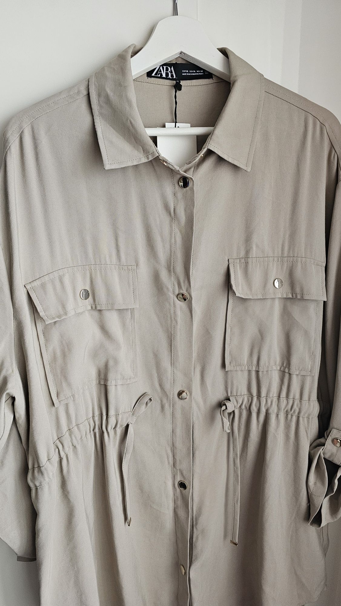 03 Zara Kurtka narzutka koszula khaki r.XL
