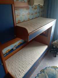 Двухъярусная кровать со шкафами в детскую, обмен/продажа