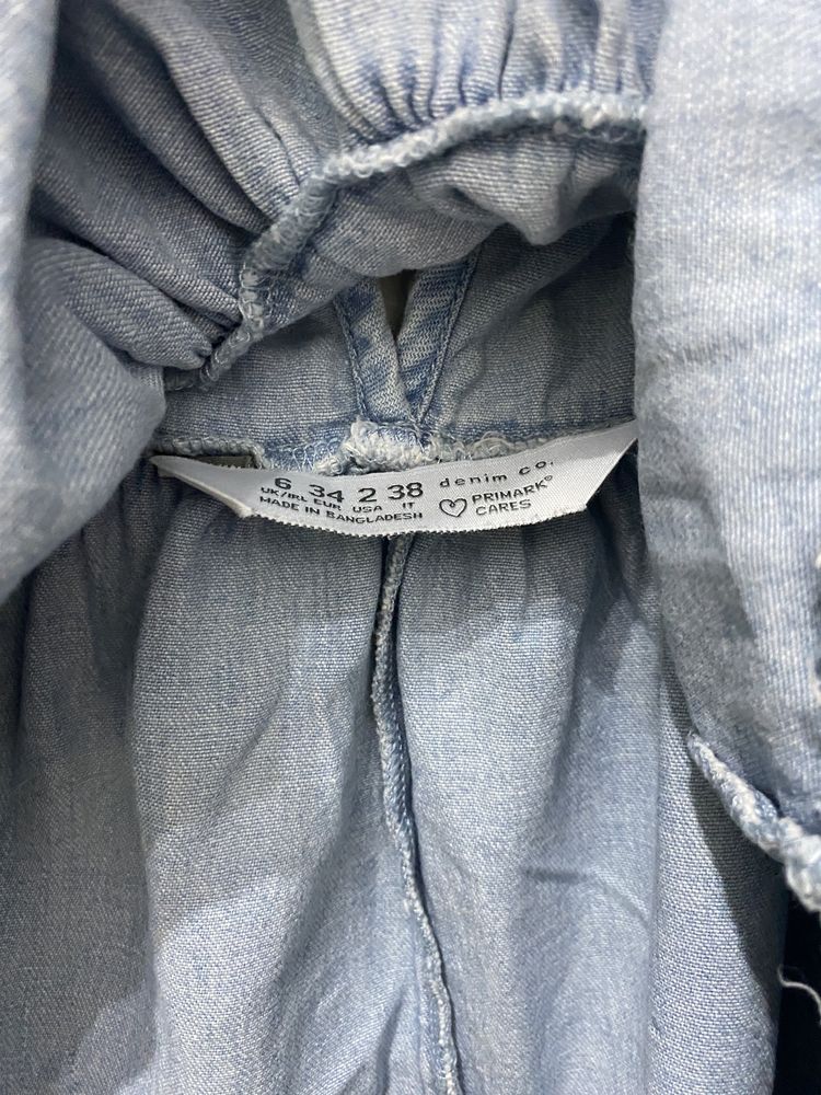 Sukienka jeansowa wiązane plecy falbanki primark xs