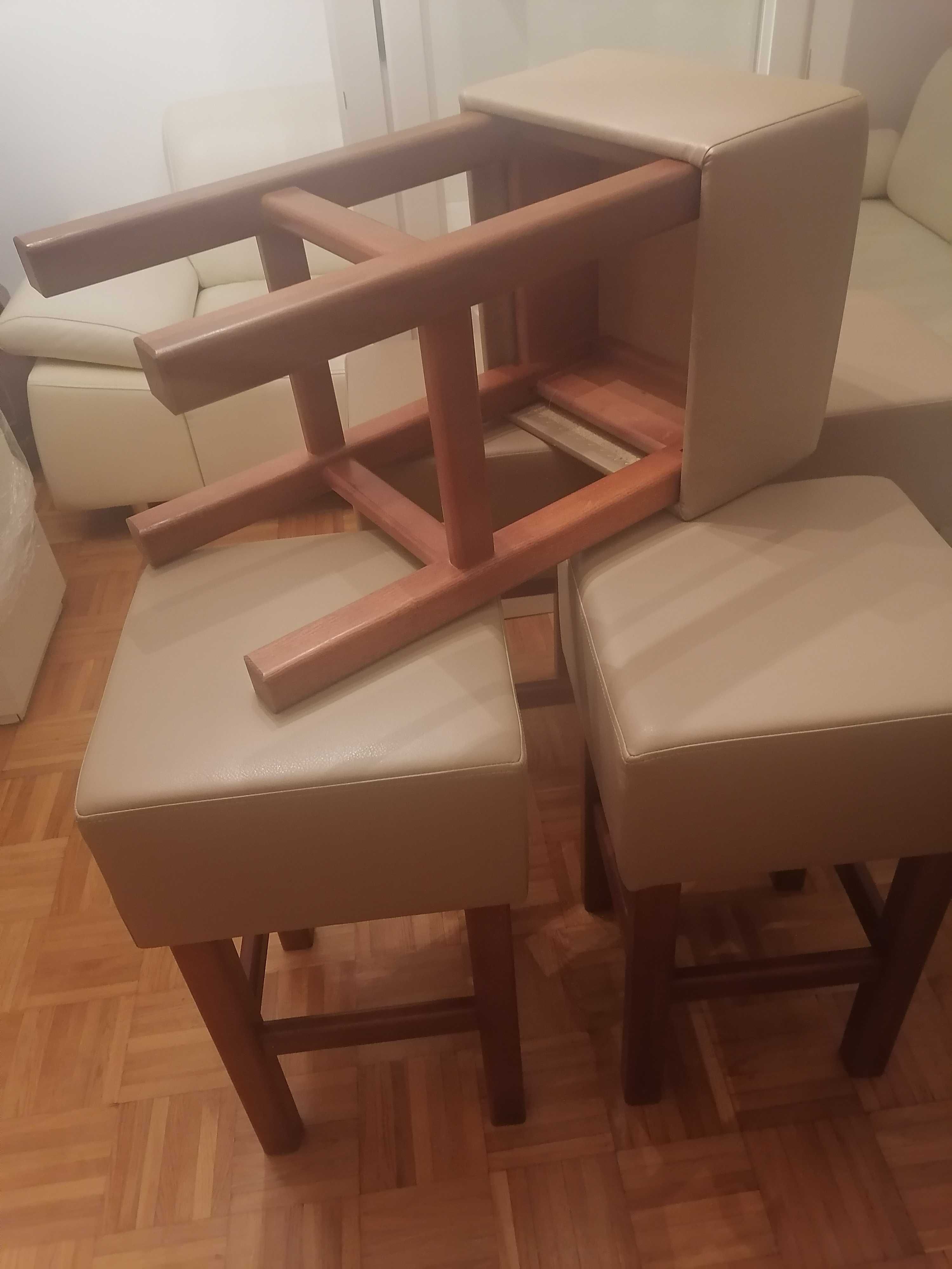 Nowe hokery dębowe barowe krzesła