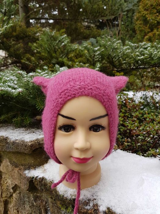 Czapka kotek 46/48 wełna